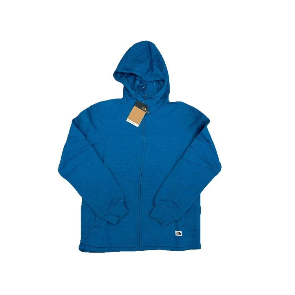 The North Face Peak Quilted Full Zip Hoodie Banff Blue NF0A7QA1HRN‎ Men's Size M